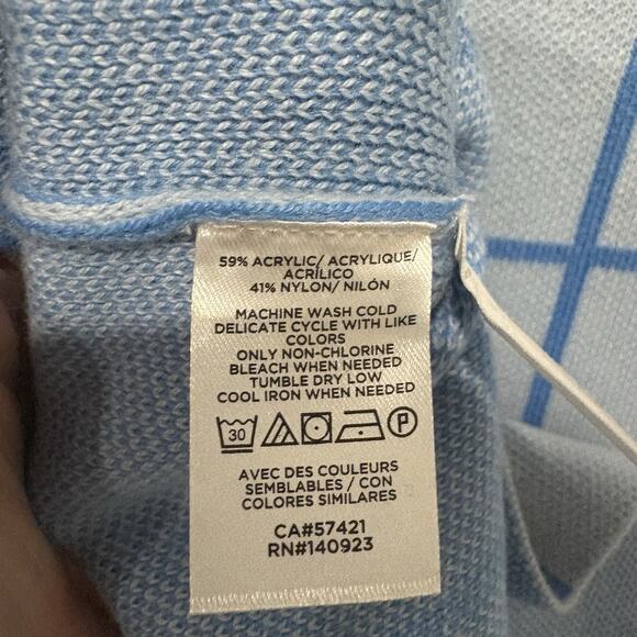 Ann Taylor LOFT | Sweater Blue Windowpane Mock Neck NWT- Size Small - Picture 5 of 7